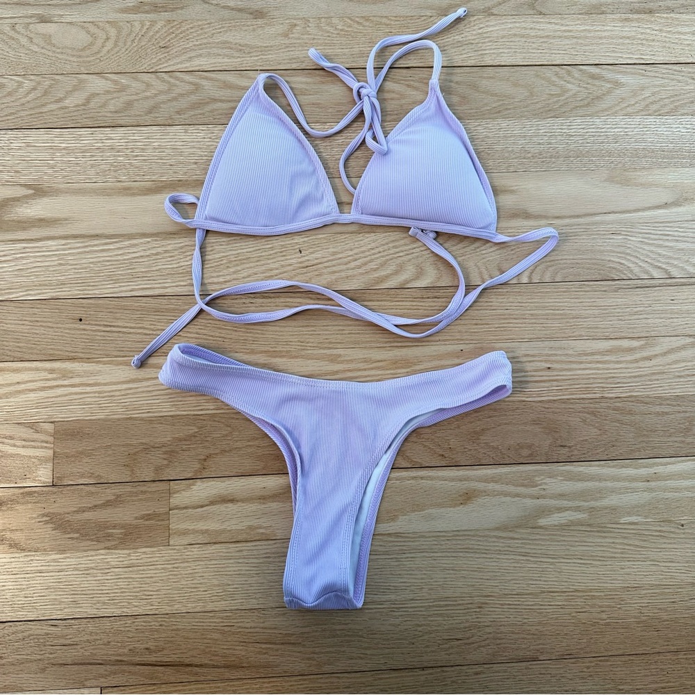 Lavender Triangle Bikini Set